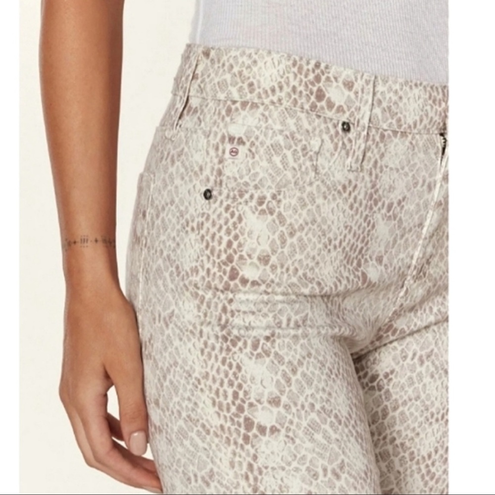NEW Adriano Goldshmied Prima Ankle Jeans In Python Ivory Dust - Picture 4 of 11